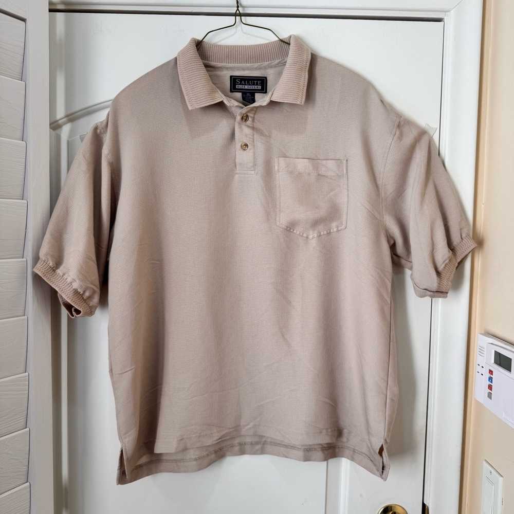 Oleg Cassini Salute Mens Tan Polo Shirt Size XXL